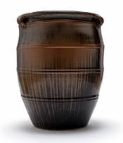 Digby Hoets; Large Tenmoku Glaze Pot