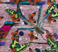 Helmut Starcke; Composition with Carmine Bee-eaters, Butterflies and Locusts