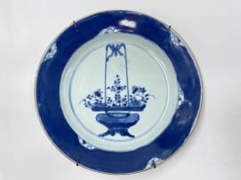 A set of six Chinese blue and white plates, Qing Dynasty, 18th/19th century