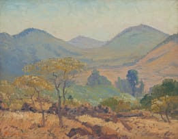 Jacob Hendrik Pierneef; Landscape with Trees and Mountains