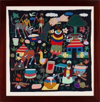 Mapula Embroidery Project; Ndebele Village Scene