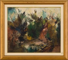 Paul du Toit; Landscape with River and Trees