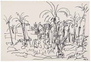 Irma Stern; Palm Trees with Figures and Buildings
