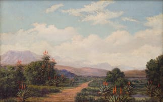 Jan Ernst Abraham Volschenk; Landscape with Mountains in the Distance