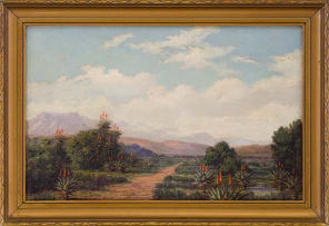 Jan Ernst Abraham Volschenk; Landscape with Mountains in the Distance
