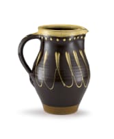A brown and yellow-glazed earthenware pottery jug, Paul Barron (1917-1983), 1950s
