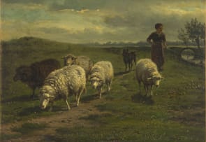 Frans Lebret; Herding Sheep