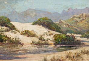 Hugo Naudé; Landscape with Sandy River Bank