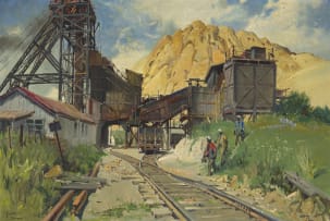 Terence Cuneo; Headgear and Miners, Crown Mines