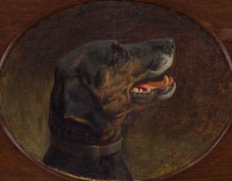 Margaret Collyer; Portrait of a Black Dog
