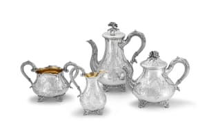 A Victorian four-piece silver tea service, Charles Reily & George Storer, London, 1847-1849