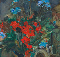 Eben van der Merwe; Still Life with Flowers in a Jug