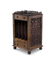 A Victorian rosewood music cabinet