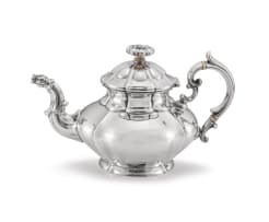 A silver teapot, maker's mark R & C, possibly Bern, Switzerland, 18th/19th century