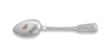 A Cape silver 'Fiddle' pattern dinner spoon, Lodewyk Willem Christiaan Beck, 19th century