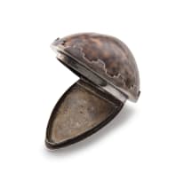 A Cape silver-mounted shell snuff box, Lawrence Holme Twentyman, 19th century