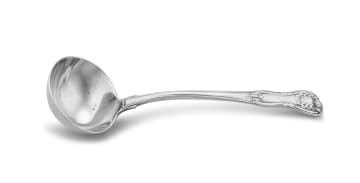 A George IV silver 'King’s' pattern sauce ladle, William Ely & William Fern, London, 1821