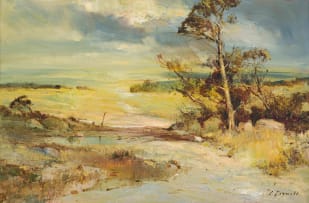 Christopher Tugwell; Landscape with Gravel Road and Tall Tree