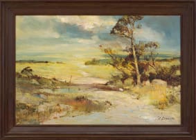 Christopher Tugwell; Landscape with Gravel Road and Tall Tree