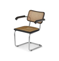 An Italian ebonised and chromed Cantilever armchair after a design by Marcel Breuer