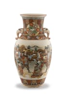 A Japanese Satsuma earthenware vase, late Meiji/early Taisho period