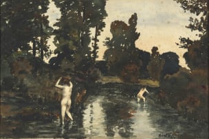 Clément Sénèque; Two Bathing Nudes