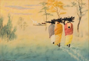 John Koenakeefe Mohl; Carrying Fire Wood Home for Supper