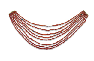 Italian eight-strand red coral necklace