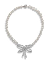 Pearl and diamond-set necklace