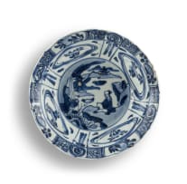 A Chinese 'Kraak' blue and white bowl, Wanli period, 17th century
