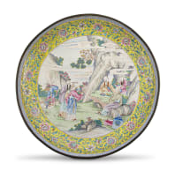 A finely painted Chinese enamel dish, 19th century