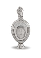 A Dutch cut-glass and silver-mounted scent bottle, maker's mark MT, 19th century