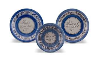 A Frisian blue and white 'saying' charger, 19th century