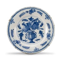 A Dutch Delft blue and white faience plate, 19th century