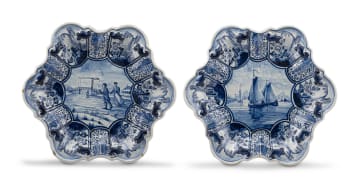 Two Dutch Delft blue and white faience dishes, 19th/20th century