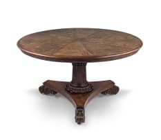 A William IV flame mahogany centre table