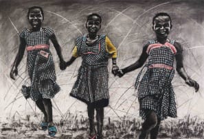 Phillemon Hlungwani; Three Girls Running