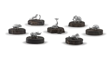 Seven miniature silver animals, Patrick Mavros, Harare