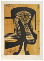 Cecil Skotnes; Abstract Figure in Ochre and Orange