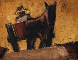 Josef Herman; Man with Cart