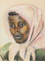 Maggie Laubser; Woman in Pink Headscarf