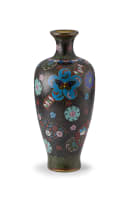 A pair of Japanese cloisonné enamel vases, Meiji period, 1868-1912