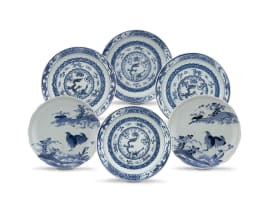 Four Japanese blue and white dishes, Edo period, 18th century