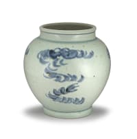 A Korean blue and white vase, Joseon Dynasty, 19th century