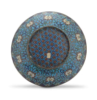 A Japanese cloisonné enamel dish, for the Middle-Eastern market, 19th century