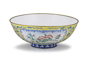 A finely painted Chinese enamel bowl, 19th/20th century