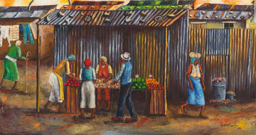 Velaphi (George) Mzimba; African Market Scene