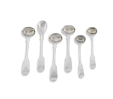 Three Victorian silver 'Fiddle' pattern mustard spoons, Thomas Byne, Exeter, 1844,