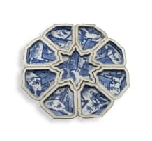 A Chinese blue and white condiment set, Qing Dynasty, Kangxi period, 1662-1722