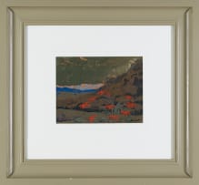 Sydney Carter; Landscape with Red Flowers